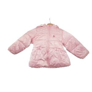 OshKosh B’gosh Toddler Pink Quilted Puffer Jacket 2T Hooded  Fleece Lined